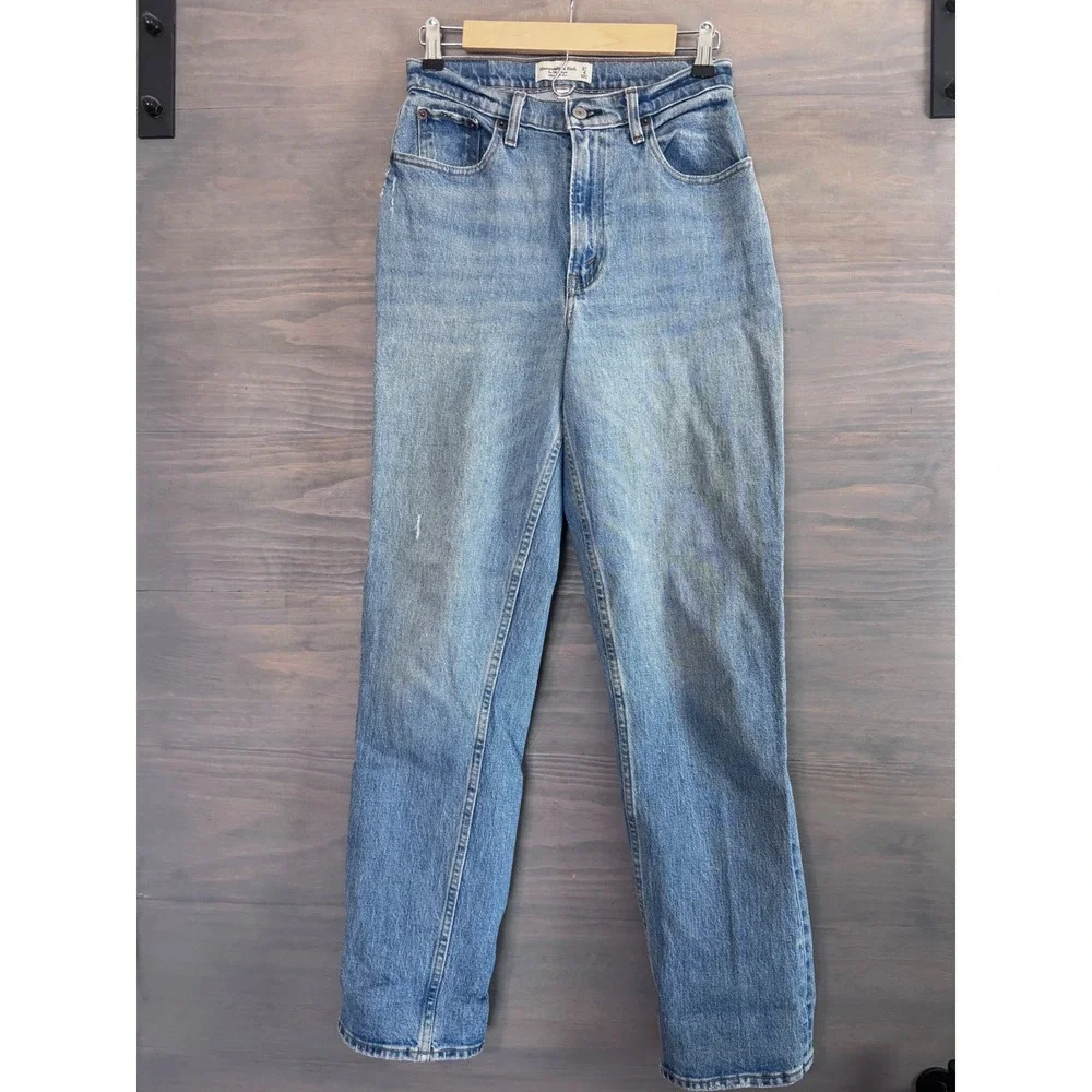 Abercrombie & Fitch The '90s Straight Ultra High Rise Curve Love Size‎ 4 27 - Picture 3 of 5